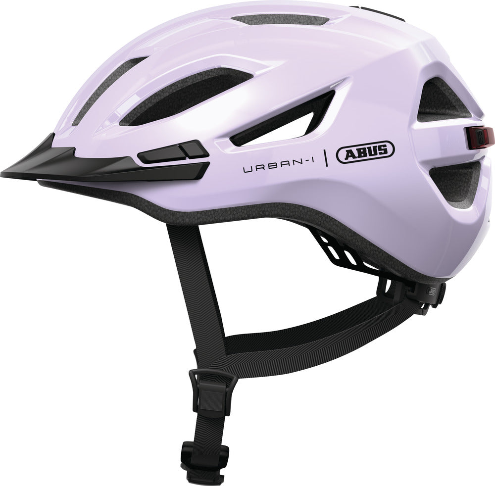 abus-fahrradhelm-damen-055sar-1.jpg Abus Urban I 4.0 Light Lavender Fahrradhelm mit LED Rücklicht. – Bild 1