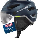 ABUS Stadthelm Pedelec 2.0 ACE Fahrradhelm mit Rücklicht, Visier, Regenhaube, Ohrenschutz für Damen und Herren