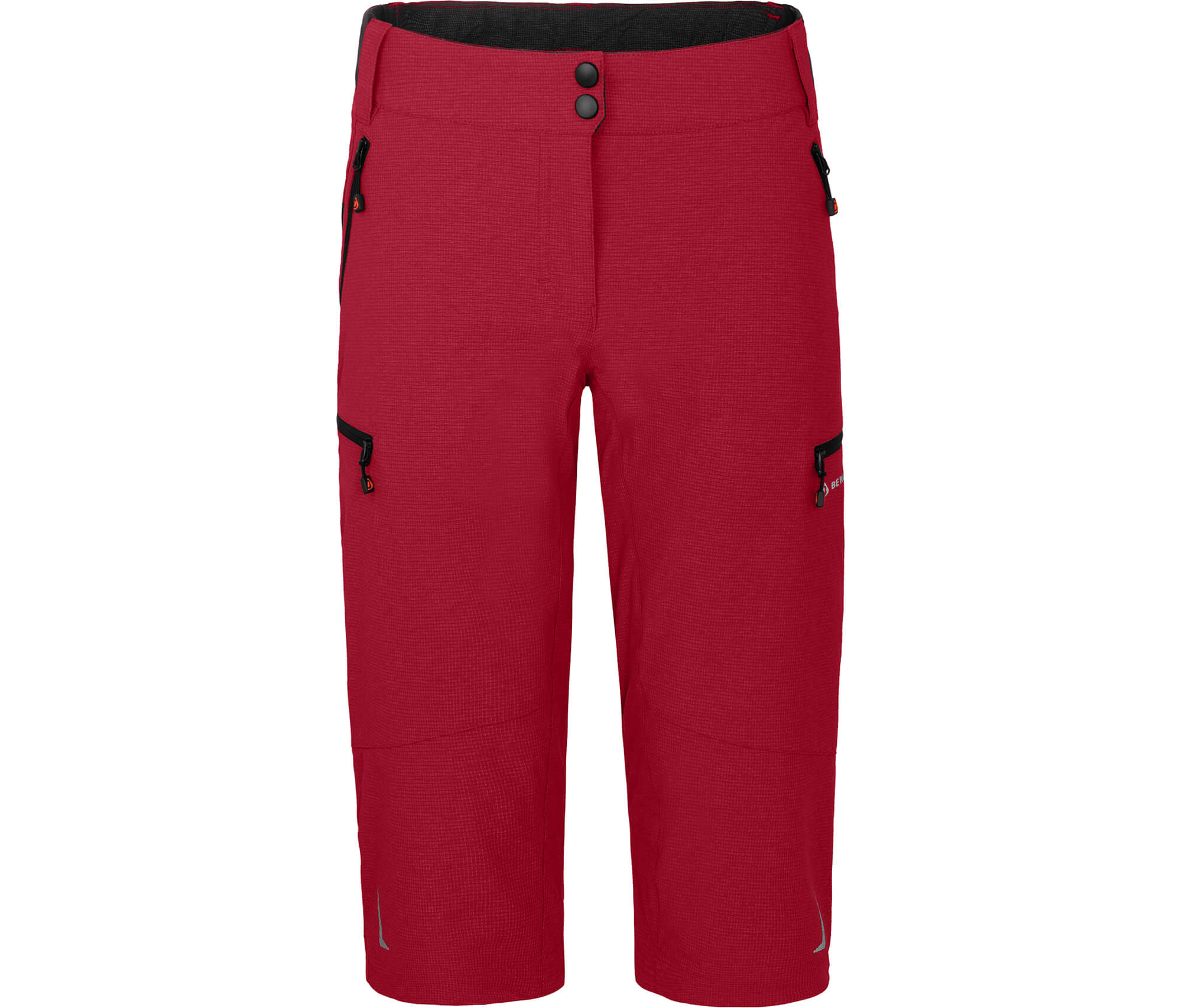 damen-radhose-624wdf-1.jpg Bergson VINA Capri | Damen 3/4 Radhose 2in1 (mit gepolsterter Innenhose), robust, elastisch rot – Bild 1