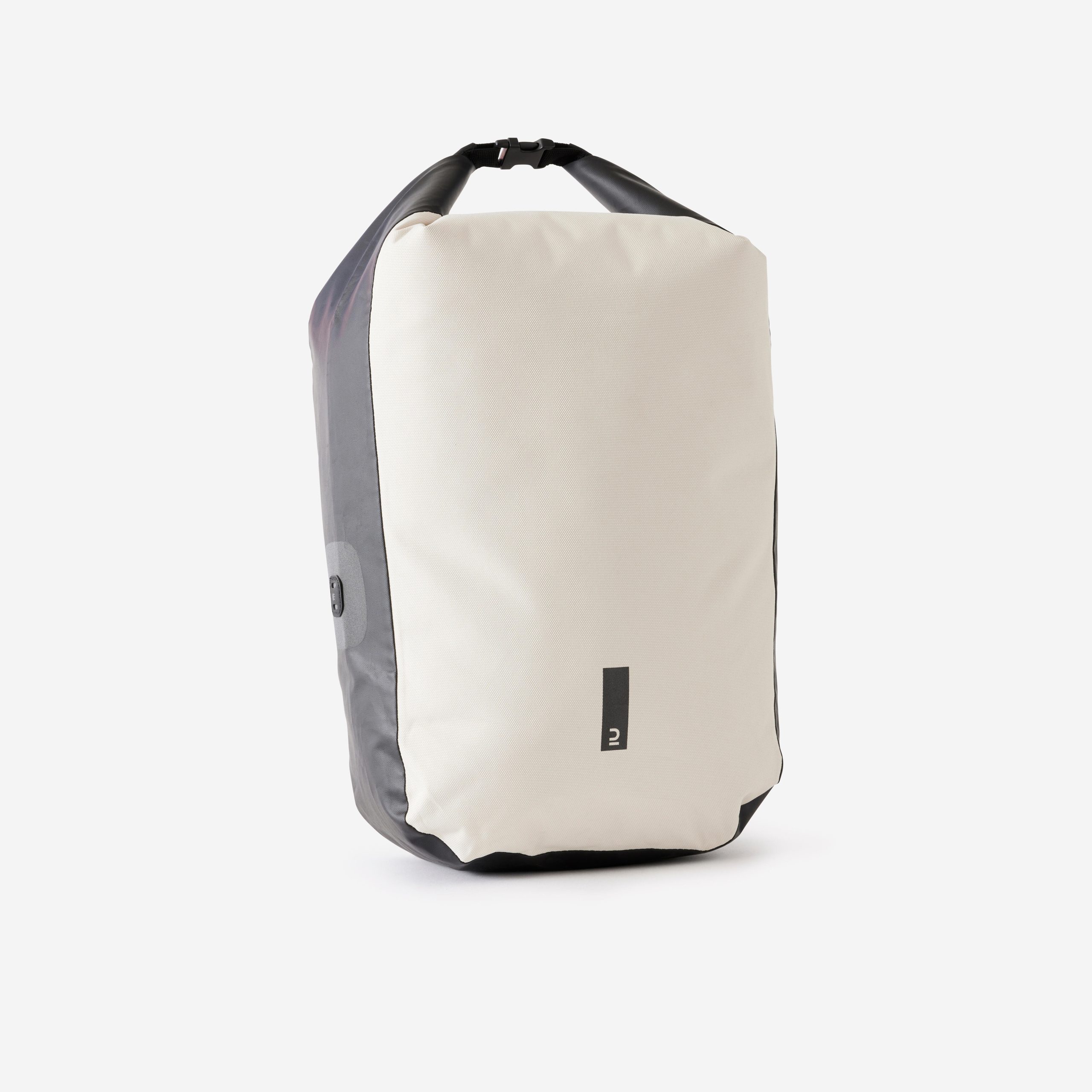 decathlon-fahrradtasche-341uwp-1.jpg Fahrradtasche Gepäckträgertasche 500 20 Liter wasserdicht gelb/grau – Bild 1