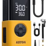 AstroAI Kabellose Elektrische Luftpumpe, Tragbare Akku Fahrradpumpe | mit alle ventile LED Licht, Wiederaufladbare Reifenpumpe für Fahrrad, E Bike, Auto, Motorrad, Bälle, Gelb : Amazon.de: Auto & Motorrad