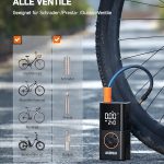 AstroAI Kabelloser Elektrische Luftpumpe, Tragbare Akku Fahrradpumpe mit alle ventile, LED Licht, Wiederaufladbare Reifenpumpe für Fahrrad, E Bike, Auto, Motorrad, Bälle