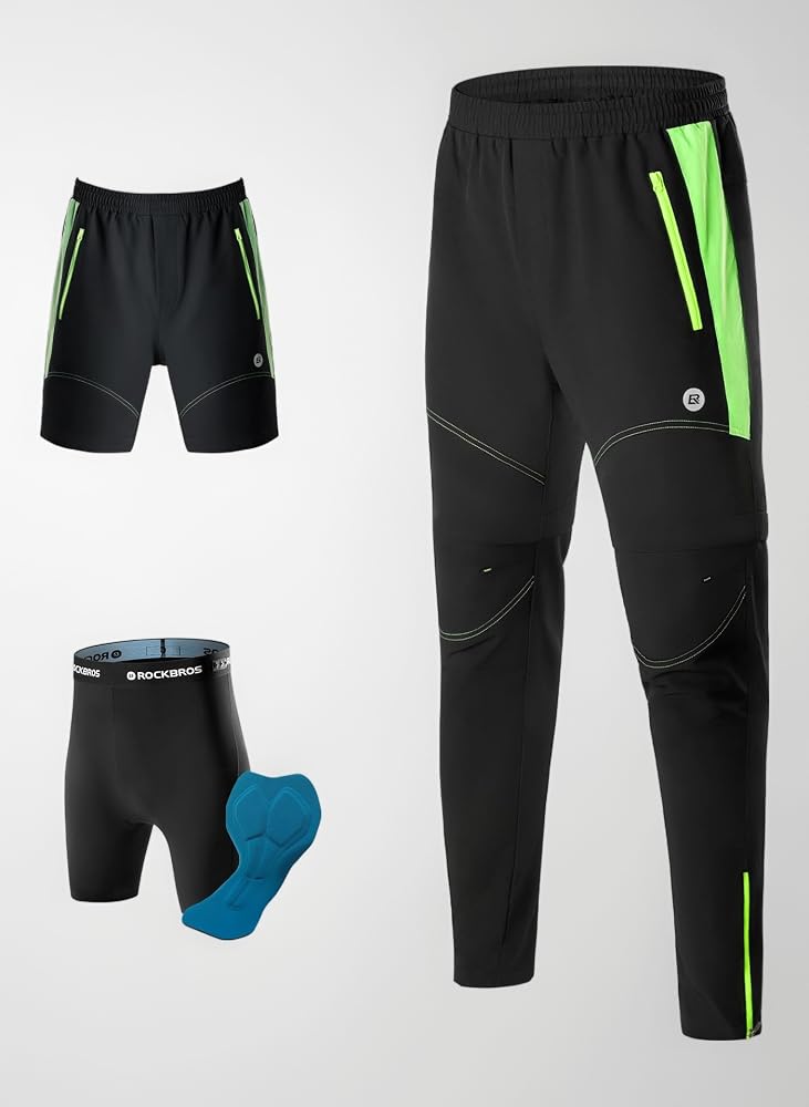 fahrrad-hosen-638nuh-1.jpg ROCKBROS Fahrradhose Doppellagig Abnehmbar Sporthose Lang Radhose | mit Sitzpolster Gepolsterte Fahrrad Hosen Herren Atmungsaktive MTB Rennrad : Amazon.de: Fashion – Bild 1