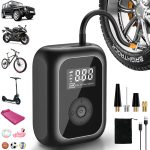 Elektrische Luftpumpe 6000mAh, Fahrradpumpe Mini Kompressor für Reifen 10,3 bar, Kabelloser Tragbare Akku Luftpumpe mit Autostop, 150PSI Akku Luftpumpe für Auto Fahrrad Motorrad Bälle : Amazon.de: Auto & Motorrad