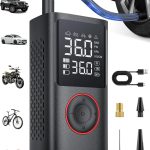 Forrlite Akku Luftpumpe Kabelloser Elektrische Luftpumpe, Fahrradpumpe Elektrisch (150PSI Tragbarer Akku Kompressor, mit Licht, Digitale ...