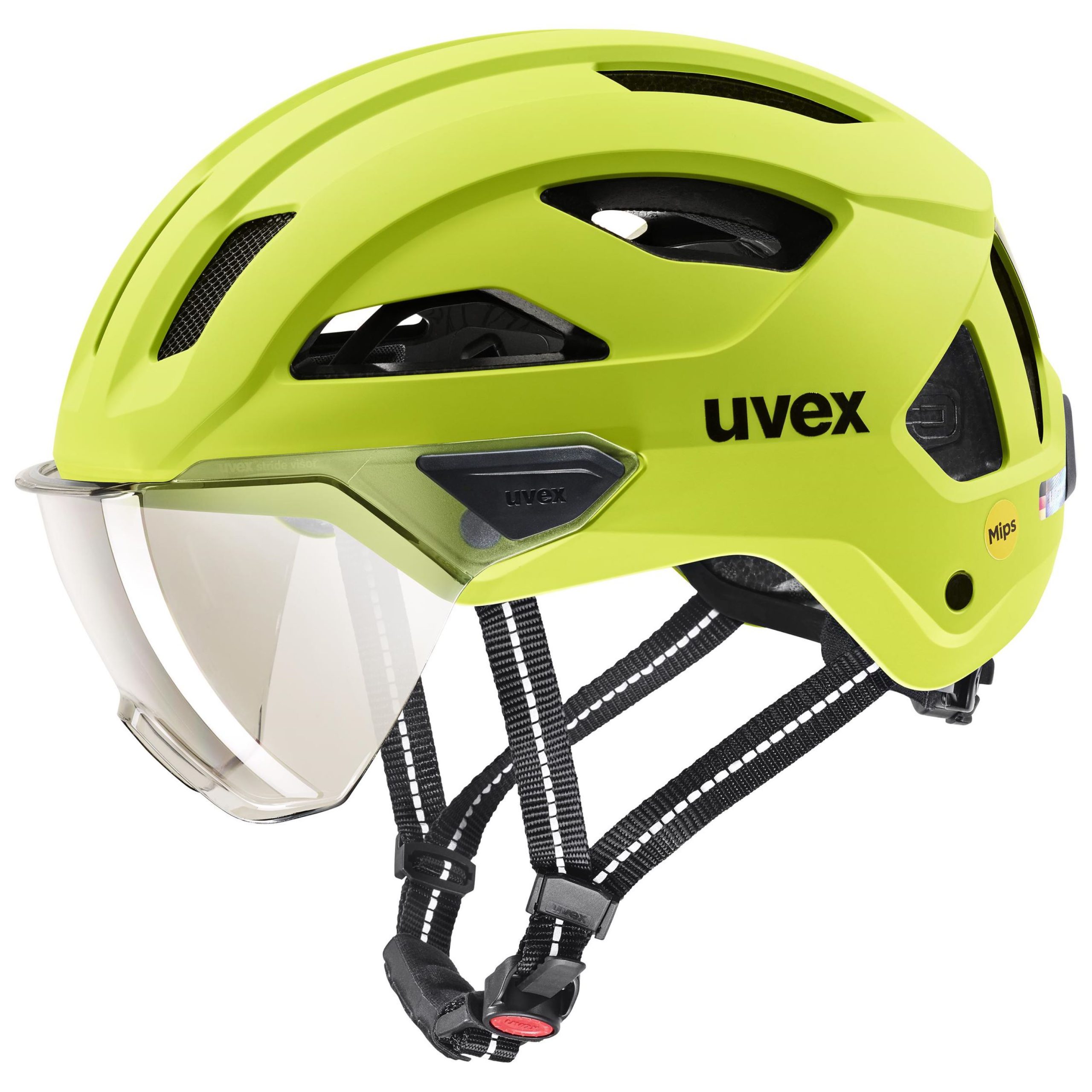 fahrradhelm-visier-100ygt-1.jpg UVEX Stride Visor MIPS Allround Fahrradhelm lime 56 59 cm – Bild 1