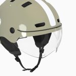 Fahrradhelm City CBH 580 Bowl mit Visier schwarz glänzend