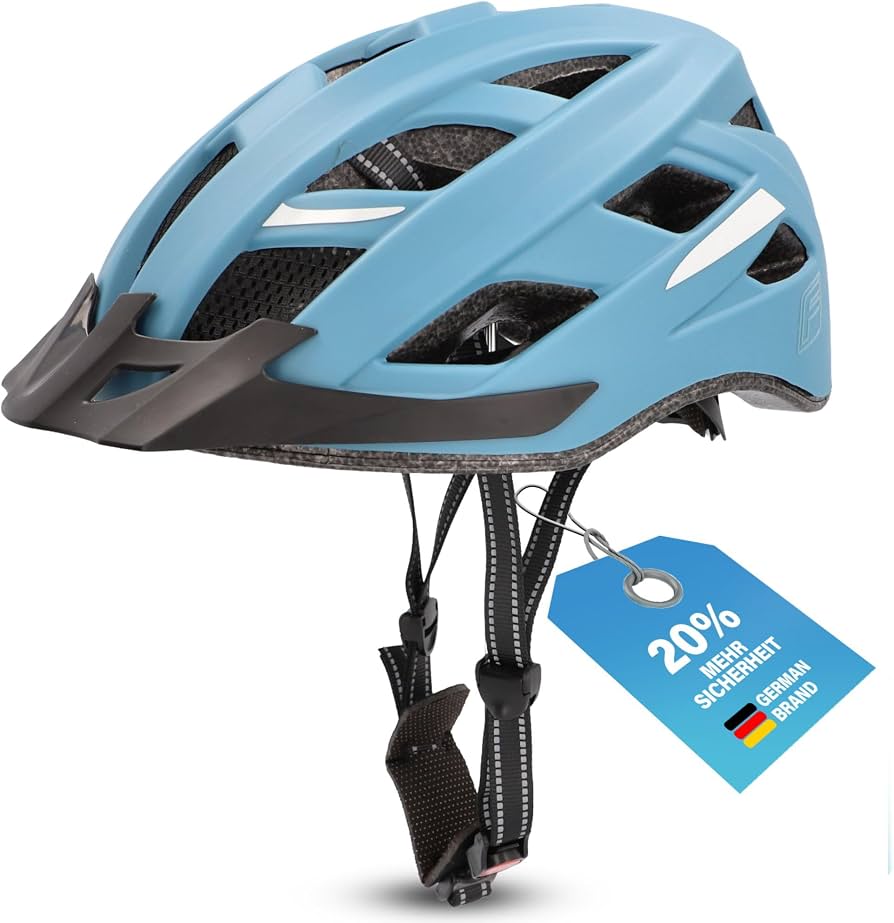 fischer-fahrradhelm-300xfe-1.jpg FISCHER Erwachsene Fahrradhelm, Radhelm, Cityhelm Urban Plus Chicago, L/XL, 58 61 cm, blau, mit integriertem LED Rücklicht: Amazon.de: Sport & Freizeit – Bild 1