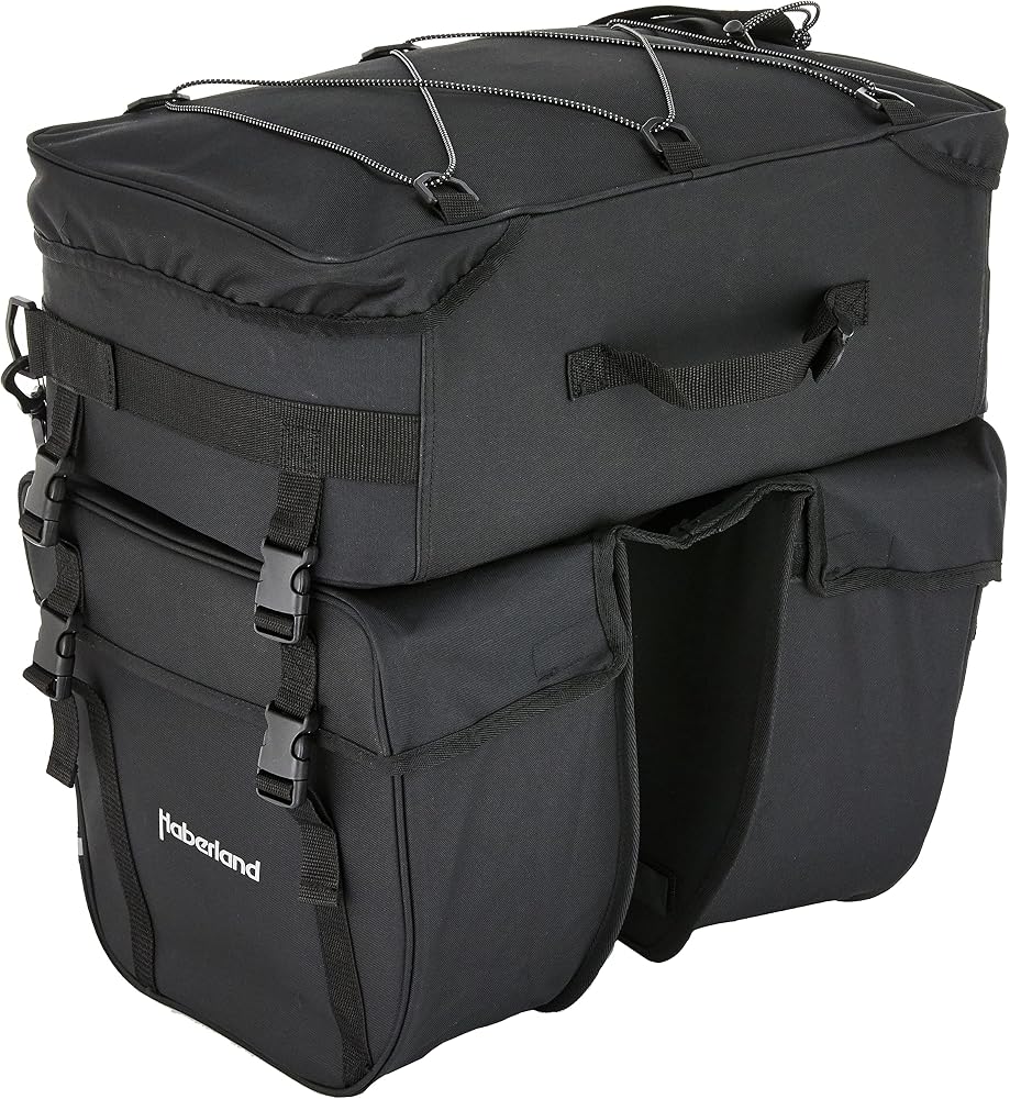 haberland-fahrradtasche-982vsj-1.jpg Haberland Fahrradtasche Packtaschenset 2 Tlg Einsteigermodell, Schwarz, 32 x 34 x 16 cm, 50 Liter, SET490 00 : Amazon.de: Sport & Freizeit – Bild 1