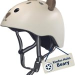 Hudora Kinderhelm Beary, mocha, Kleinkind Helm in XXS/XS Ideal für Laufrad, Scooter & Fahrrad