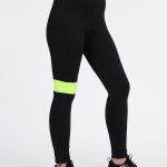 Damen Thermo Fahrradhose Lang Schwarz Neon