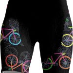 Chickwin Radlerhose Damen Kurz mit Polster, Bunt Fahrrad Muster Atmungsaktive Fahrradhose Gepolstert Schnell Trocknende Radlershorts Elastische Radsport Shorts Radhose : Amazon.de: Fashion