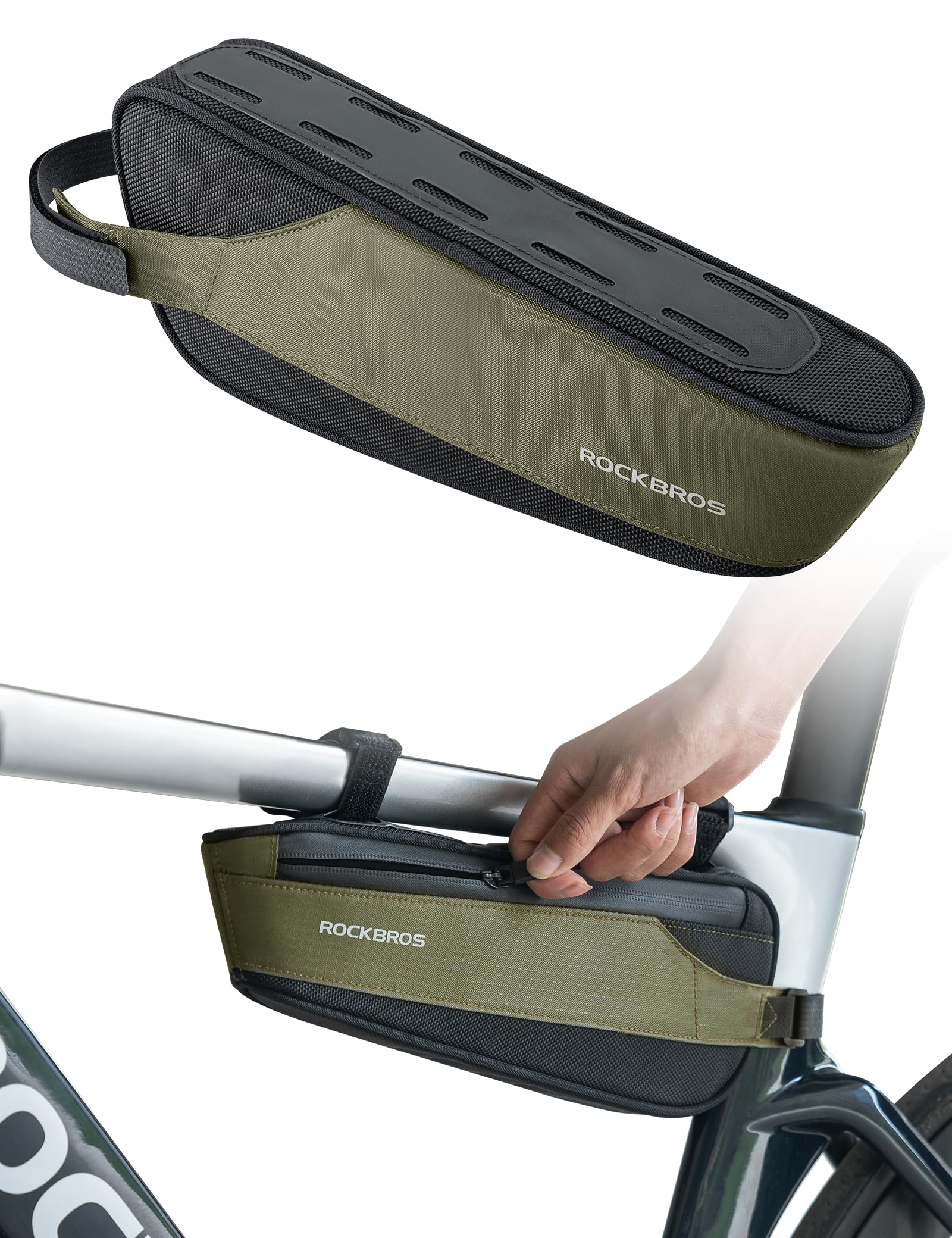 rockbros-fahrradtasche-187cpe-1.jpg ROCKBROS Fahrrad Rahmentasche Praktisch Lenkertasche Werkzeugtasche 1,4 L | Fahrradtasche Einfache und Verstellbare Montage, Fahrradzubehör für ... – Bild 1