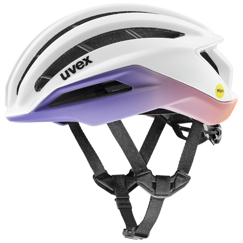uvex-rennradhelm-774ouh-1.jpg Uvex surge aero MIPS Fahrradhelm weiß lila aprikose matt – Bild 1