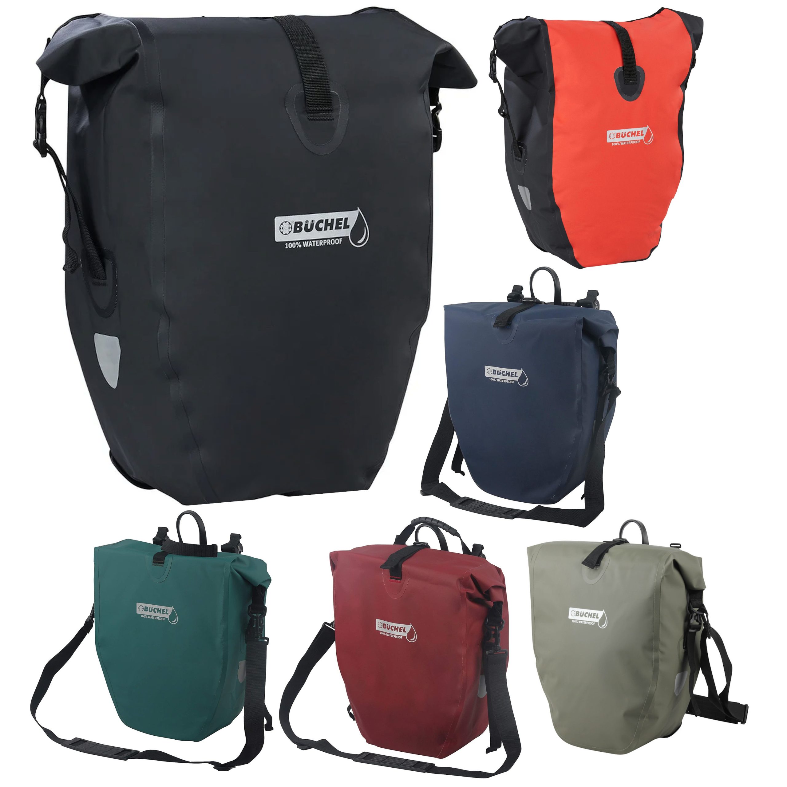 wasserdichte-fahrradtaschen-609hpu-1.jpg Büchel wasserdichte Fahrradtaschen E Bike tauglich Radtaschen Gepäckträgertaschen 25 Liter – Bild 1