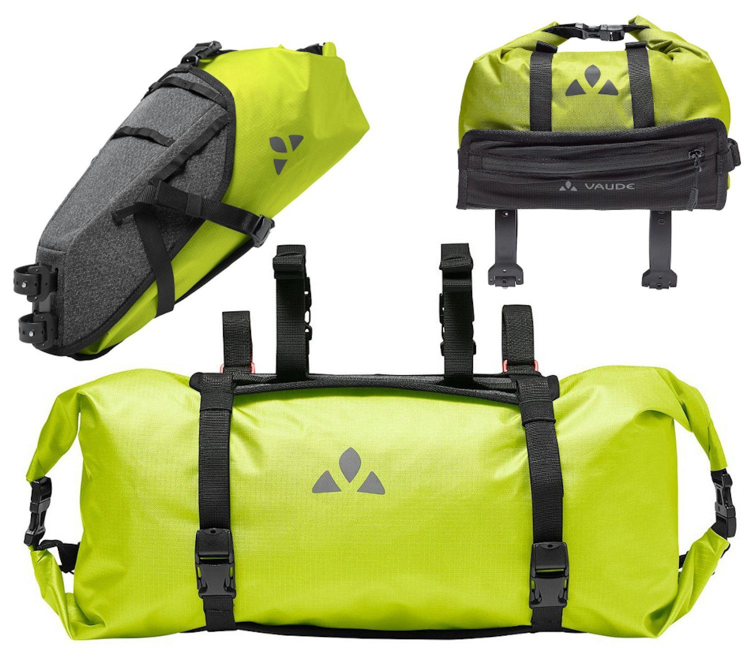 wasserdichte-fahrradtaschen-730sgg-1.jpg VAUDE Fahrradtasche wasserdichte Fahrradtaschen im Set Trailfront II Trailsaddle II Trailguide II Bikepacking, Fahrrad Packtasche – Bild 1